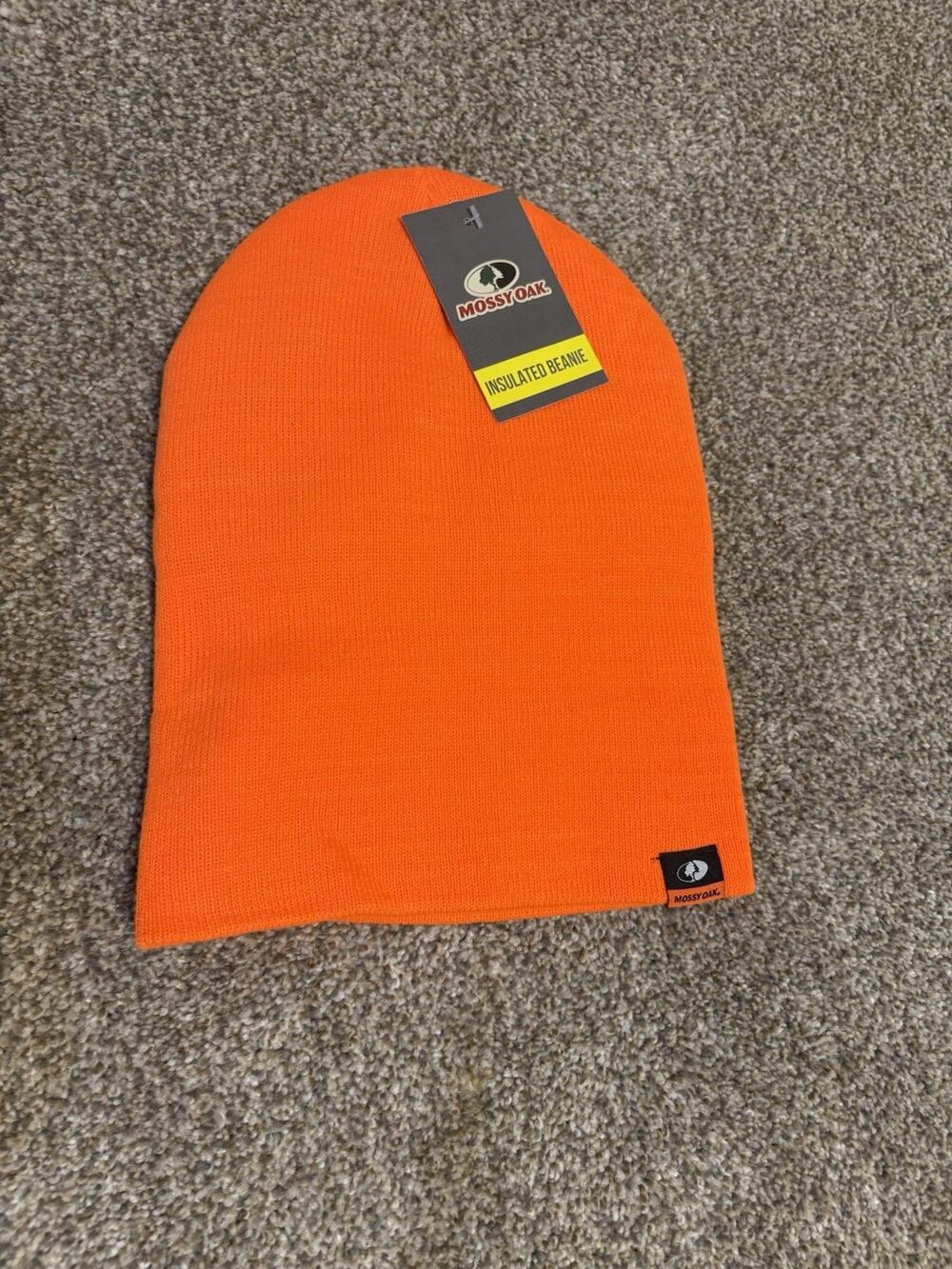 Mossy Oak Orange Thermal/Insulated Acrylic Knit Beanie Hat OSFM Unisex